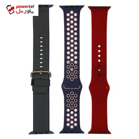 بند سومگ مدل سیلیکون N 125 مناسب برای اپل واچ 42 میلی متری بسته 3  عددی