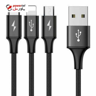 کابل تبدیل USB به Lightning /Micro USB /Type-C باسئوس مدل CAMLT-SU01 طول 1.2 متر