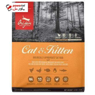 غذا خشک گربه اوریجن مدل cat & kitten وزن 1.8 کیلوگرم