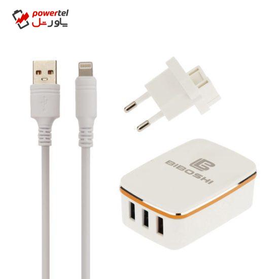 شارژر دیواری بیبوشی مدل C14L به همراه کابل تبدیل لایتنینگ