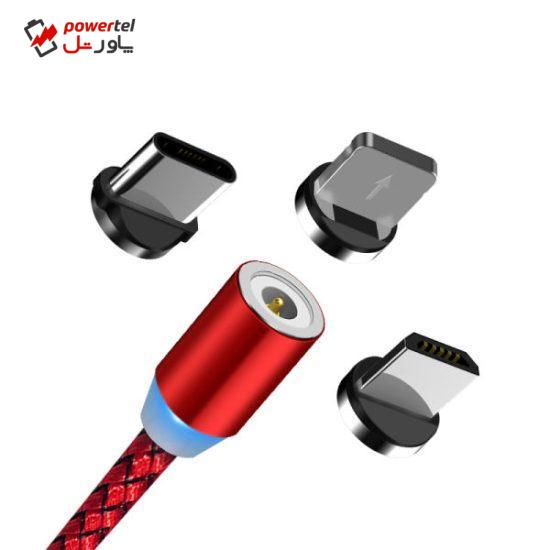 کابل تبدیل مغناطیسی USB به لایتنینگ / Micro/ Type-C USB Port  ایکس کیبل مدل XR1 طول 1 متر
