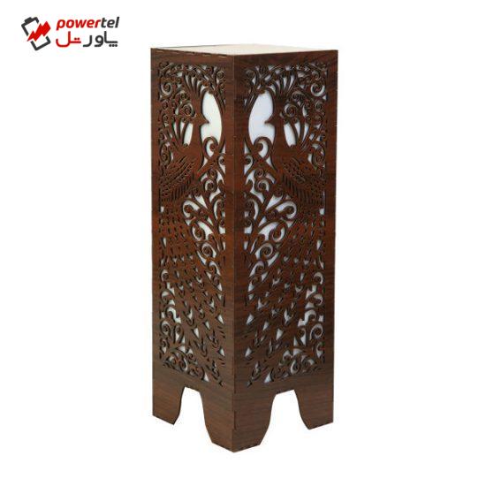 آباژور ایستاده چوب ارا طرح طاووس