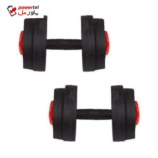 دمبل سولید استیل کد 55 وزن 30 کیلوگرمی بسته 2 عددی