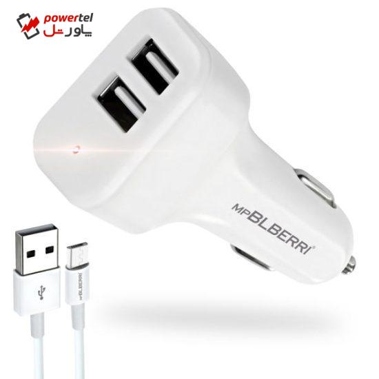 شارژر فندکی ام پی بی ال بری مدل BLB-122 به همراه کابل شارژ میکرو