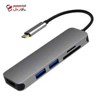 مبدل USB-C به HDMI/USB/TF مدل DJ61532