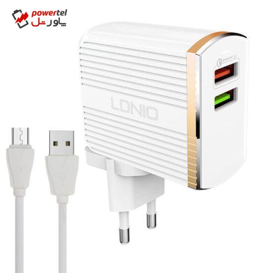 شارژر دیواری الدینیو مدل A2502Q به همراه کابل USB-C
