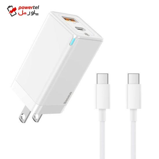 شارژر دیواری باسئوس مدل CCGAN-R02 به همراه کابل USB-C