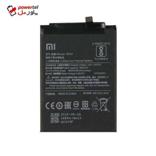 باتری موبایل مدل BN47 ظرفیت 3900 میلی آمپر ساعت مناسب برای گوشی موبایل شیائومی  MI A2 Lite & Redmi 4X