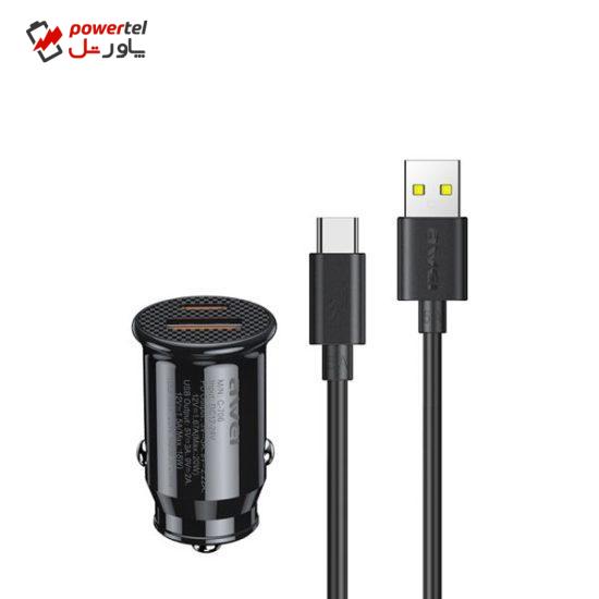شارژر فندکی اوی مدل C-706 به همراه کابل تبدیل microUSB