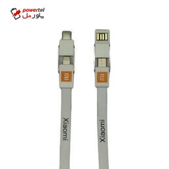 کابل تبدیل USB به USB-C / لایتنینگ / MicroUSB شیائومی مدل 2in2 طول 0.3 متر