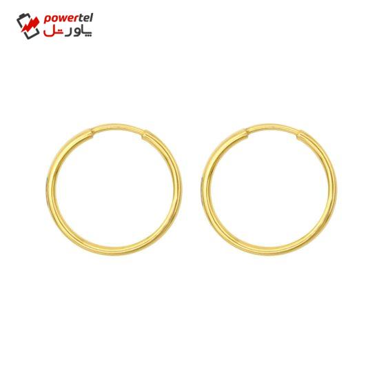 گوشواره طلا 18 عیار زنانه کاپانی مدل حلقه ای کد KE013