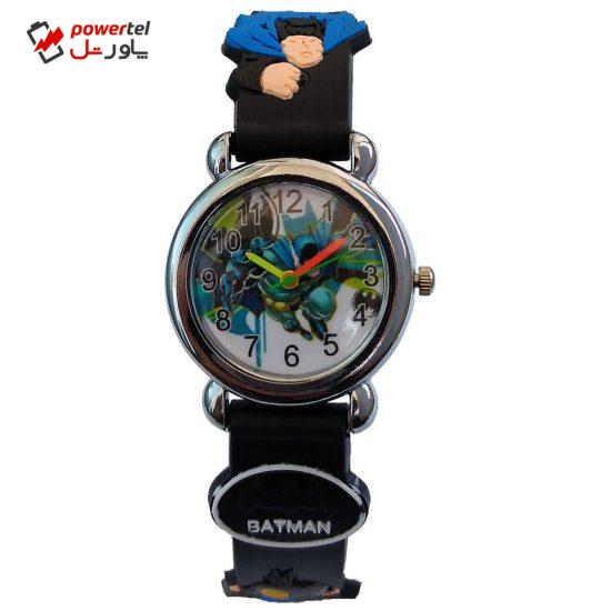 ساعت  مچی عقربه ای پسرانه مدل بندسیلیکونی بتمن کد 539