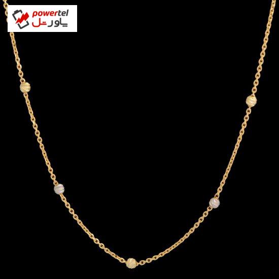 زنجیر طلا 18 عیار زنانه طلای مستجابی مدل گوی آلبرنادو کد M40