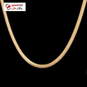 زنجیر طلا 18 عیار زنانه طلای مستجابی مدل هرینگبون سه بعدی کد N45