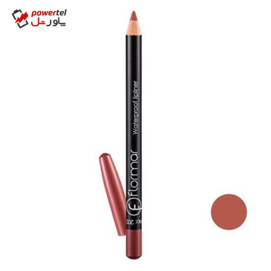 مداد لب فلورمار مدل waterproof شماره 202