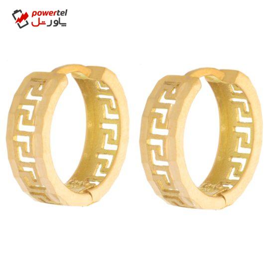 گوشواره طلا 18 عیار زنانه طلای مستجابی مدل حلقه ای کد 44