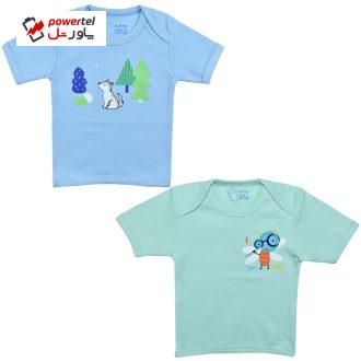 تی شرت آستین کوتاه نوزادی اسپیکو کد 300 -2 بسته دو عددی
