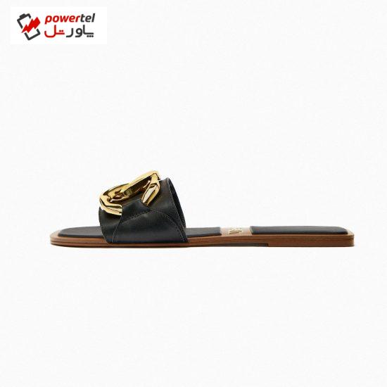 صندل زنانه زارا مدل EMBELLISHED FLAT SLIDER SANDALS
