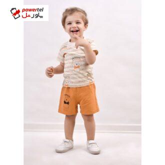 ست تی شرت و شلوارک نوزادی نیروان مدل 2243 -2
