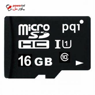کارت حافظه microSDHC پی کیو آی کلاس 10 استاندارد UHS-I U1 سرعت 85MBps همراه با آداپتور SD ظرفیت 16 گیگابایت