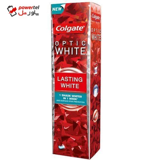 خمیر دندان کلگیت سری Optic White مدل lasting white حجم 75 میلی لیتر