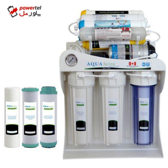 دستگاه تصفیه کننده آب آکوآ اسپرینگ مدل NF - SF4200 به همراه فیلتر مجموعه 3 عددی