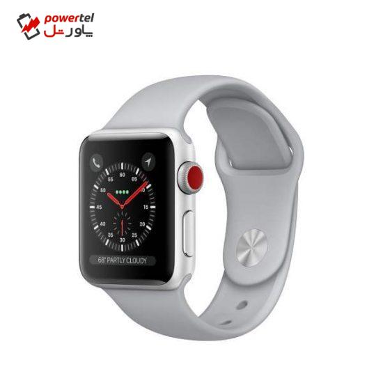 ساعت هوشمند اپل واچ 3 مدل GPS 38mm Silver Aluminium Case with Fog Sport Band