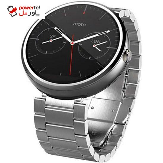 ساعت هوشمند موتورولا Moto 360 46mm Silver Metal Band