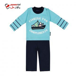 ست تی شرت و شلوار نوزادی آدمک مدل 2171129-54