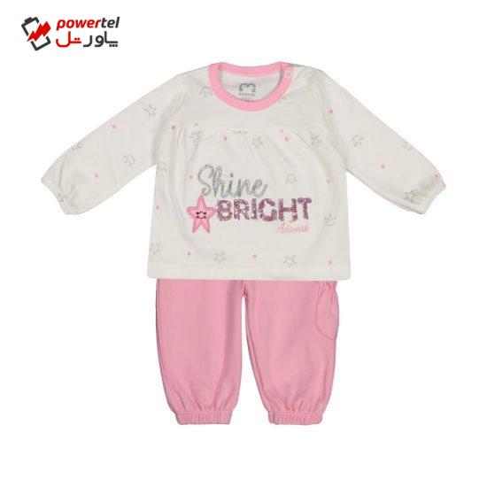 ست تی شرت و شلوار نوزادی دخترانه آدمک مدل 2171127-84