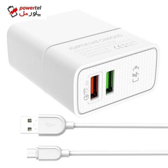 شارژر دیواری امی مدل  MY-A501Q به همراه کابل تبدیل microUSB