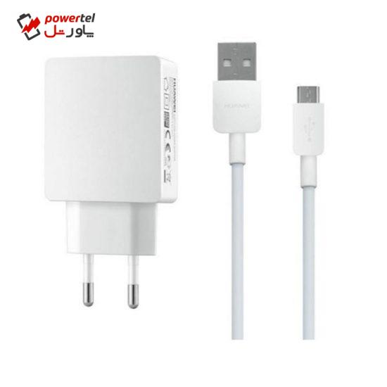 شارژر دیواری  مدل HW-050100C2W همراه با کابل Micro-USB طول 1 متر