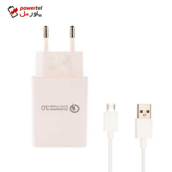 شارژر دیواری مدل v620 به همراه کابل تبدیل microUSB