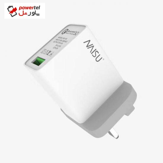 شارژر دیواری نایسو مدل NS-4A QC 3.0 به همراه کابل microUSB