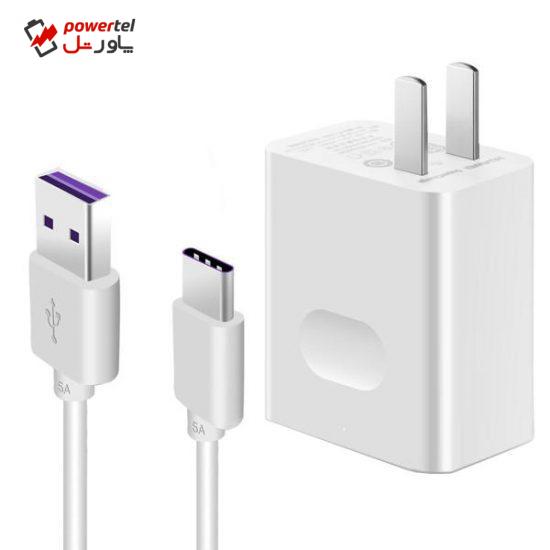 شارژر دیواری هوآوی مدل HW-100400C00 به  همراه کابل تبدیل  USB-C