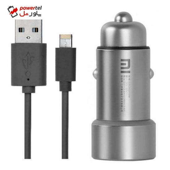 شارژر فندکی شیائومی مدل CZCDQ01ZM به همراه کابل تبدیل USB به لایتنینگ/microUSB