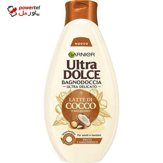 شامپو بدن گارنیه سری Ultra Dolce مدل شیر نارگیل و ماکادمیا حجم 500 میلی لیتر