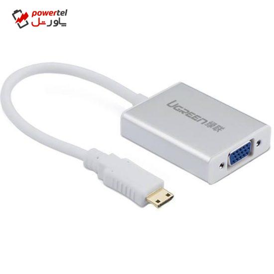 مبدل mini HDMI به VGA و انتقال صدا 3.5 میلی متری یوگرین مدل 40217