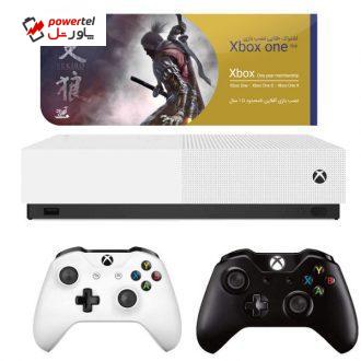 مجموعه کنسول بازی مایکروسافت مدل Xbox One S All Digital ظرفیت 1 ترابایت به همراه ۲۰ عدد بازی