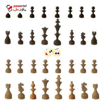 مهره شطرنج کد m4 مجموعه 32 عددی به همراه دو عدد تاس