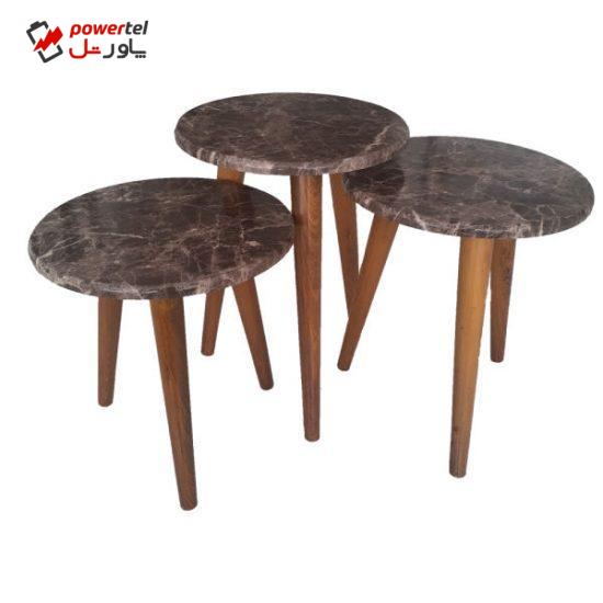 میز عسلی مدل 77 مجموعه ۳ عددی