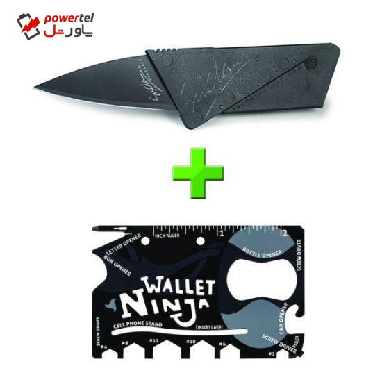 پک چاقو سینکلر مدل جیبی به همراه آچار و ابزار چندکاره مدل ninja wallet