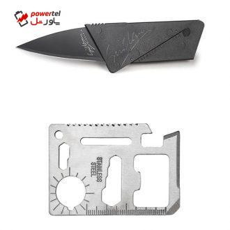 پک چاقو کارتی مدل سینکلر به همراه ابزار چند کاره مدل STE102