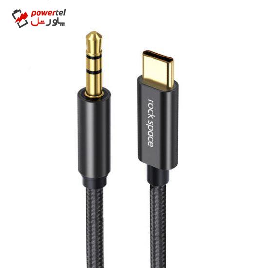 کابل تبدیل USB-C به جک 3.5 میلیمتری راک اسپیس مدل CA10 طول 1 متر