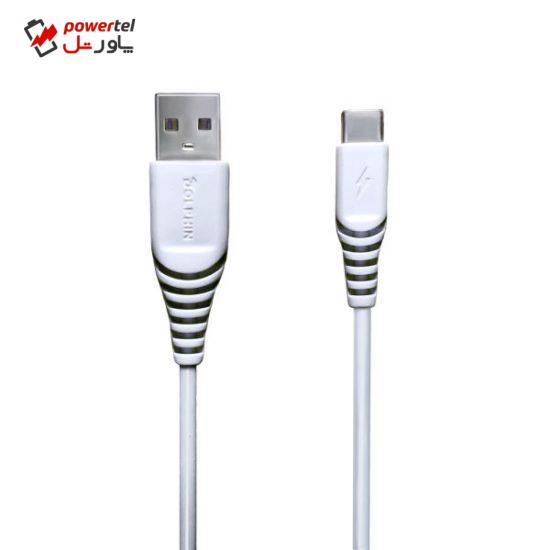 کابل تبدیل USB به USB-C دلفین مدل T-03 طول 1 متر