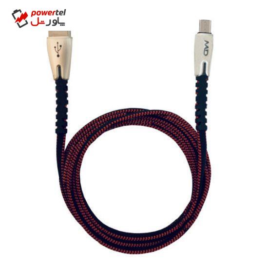 کابل تبدیل USB به microUSB ام دی مدل M-22 طول 1.2 متر
