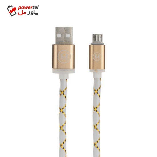 کابل تبدیل USB به microUSB اچ اند ام مدل C01 طول 1 متر