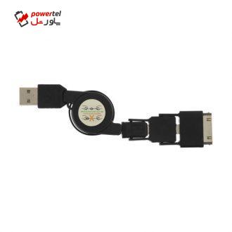 کابل تبدیل USB به microUSB /لایتنینگ / 30 پین مدل LC2018 طول 0.7 متر