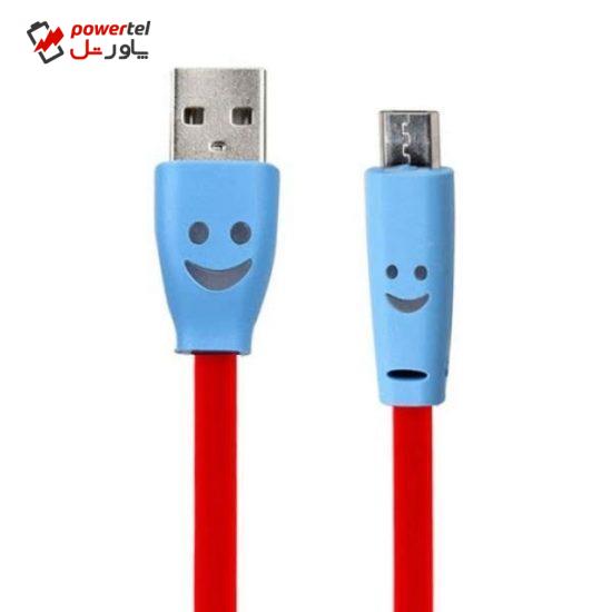 کابل تبدیل USB به microUSB مدل لبخند طول 1 متر
