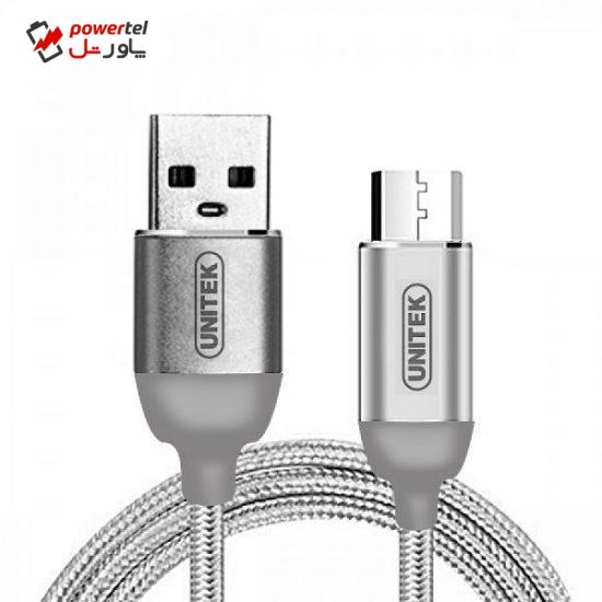 کابل تبدیل USB به microUSB یونیتک مدل Y-C4026ASL طول 1 متر